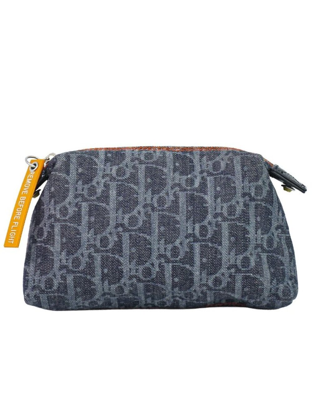 Dior Trotter Flight Line Pouch Case Canvas Navy